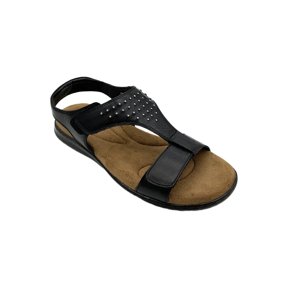 ARRAY Women's Mae Slingback Flat Sandals Black - Medium